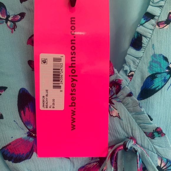 Betsey Johnson Aqua Butterfly Dress NWT 14  Y2K garden party fairy Easter spring - Picture 4 of 7